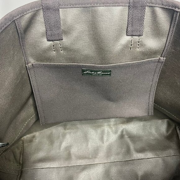 Eddie Bauer Boat Tote XL Waxed Canvas Bag Well Seasoned Outdoor Utility Garden - Picture 3 of 15